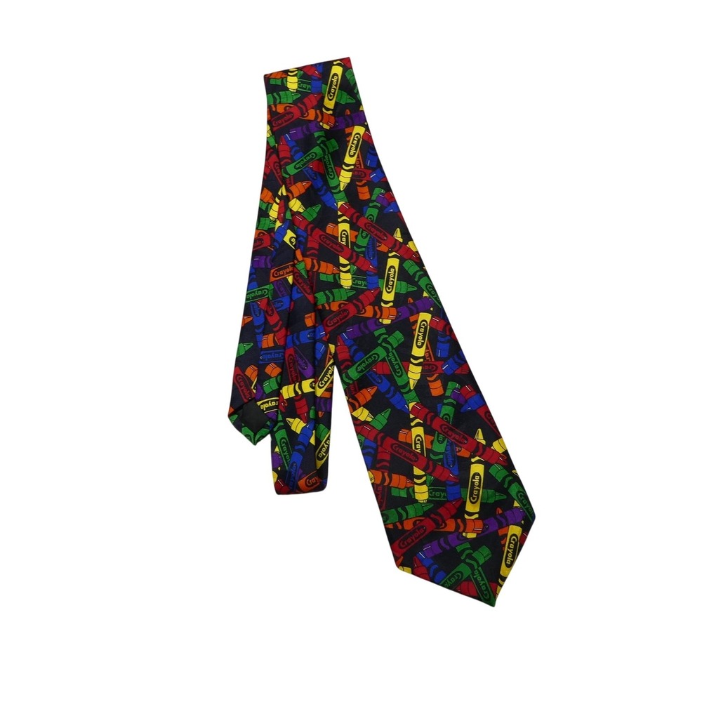 Vintage Crayola Tie Mens One Size Multicolor Crayon Art Teacher Novelty 90s